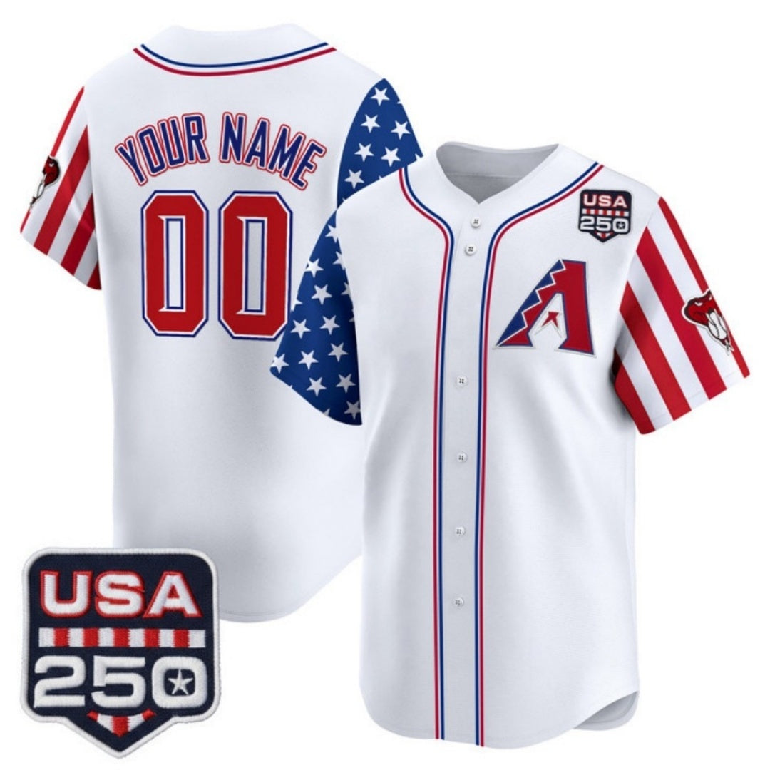 Custom Arizona Diamondbacks America 250 Edition Vapor Premier Limited White MWATKINS Stitched Jerseys