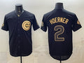 Chicago Cubs #2 Nico Hoerner Black Gold MWATKINS 150th Anniversary Patch Stitched Jersey