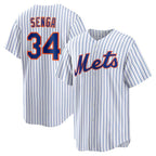 New York Mets #34 Kodai Senga White-Royal MWATKINS Home Replica Player Jersey