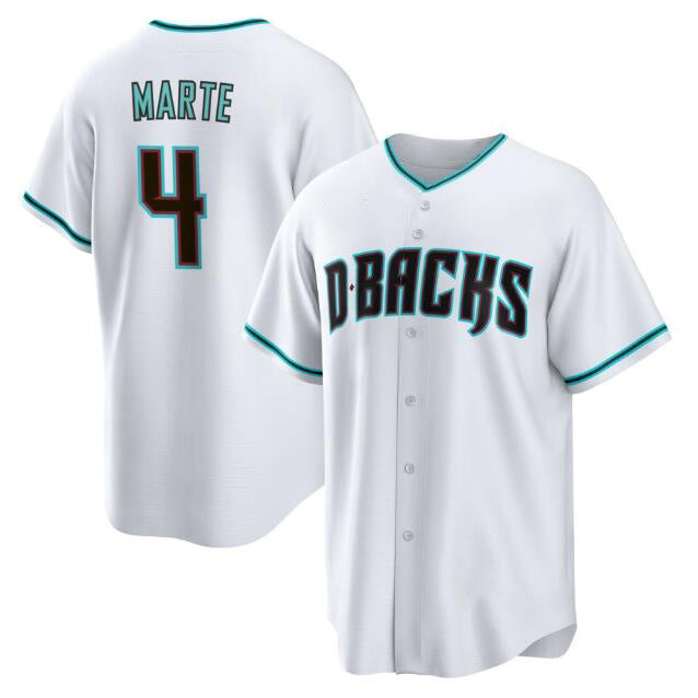 Arizona Diamondbacks #4 Ketel Marte White MWATKINS Cool Base Stitched Jersey