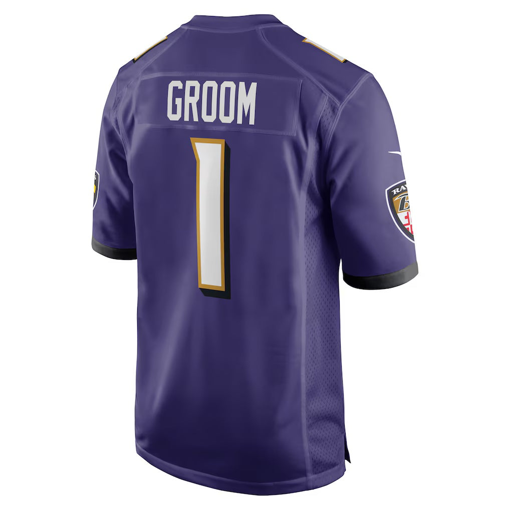 B.Ravens Number #1 Groom Purple MWATKINS Game Jersey