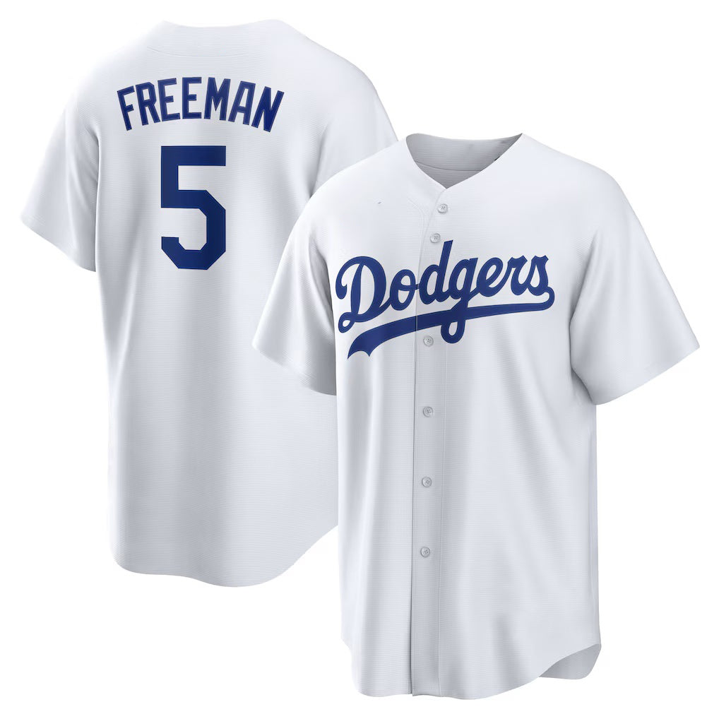 Los Angeles Dodgers #5 Freddie Freeman White MWATKINS Replica Player Jersey