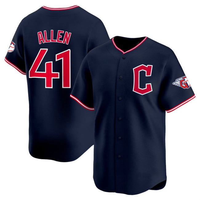 Cleveland Guardians #41 Carlos Santana Navy MWATKINS 2025 Alternate Limited Stitched Jersey