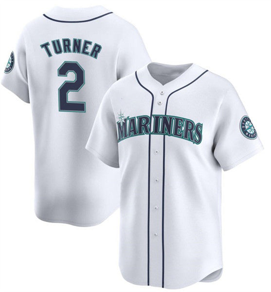 Seattle Mariners #2 Justin Turner White MWATKINS 2024 Home Limited Stitched jersey