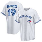 Toronto Blue Jays #19 Jose Bautista White MWATKINS Home Retired Player Replica Jersey