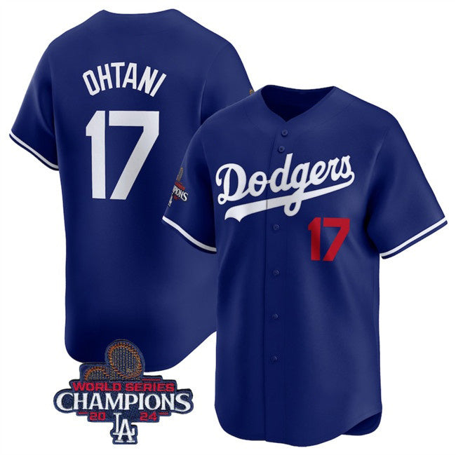 Los Angeles Dodgers #17 Shohei Ohtani Royal MWATKINS 2024 World Series Champions Alternate Limited Stitched Jersey