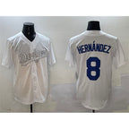 Los Angeles Dodgers #8 Enrique Hernandez White MWATKINS Fashion Cool Base Stitched Jersey