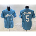 Los Angeles Dodgers #5 Freddie Freeman Light Blue MWATKINS Limited Stitched Jersey