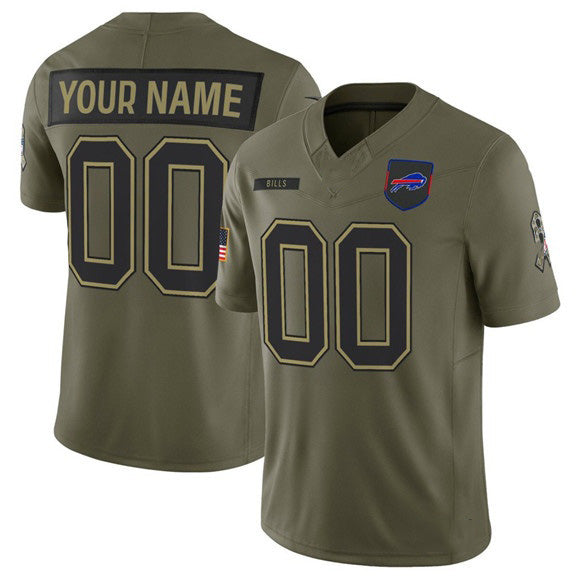 Custom B.Bills Active Player Olive MWATKINS 2025 Salute to Service Limited Stitched Jersey