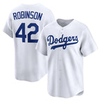 Los Angeles Dodgers #42 Jackie Robinson White MWATKINS Throwback Cooperstown Collection Limited Jersey