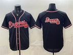 Atlanta Braves Team Big Logo 2026 Fashion Replica Black MWATKINS Out Stitched Jersey