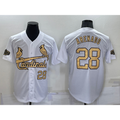 St. Louis Cardinals #28 Nolan Arenado Number White MWATKINS 2022 All Star Stitched Cool Base Jersey