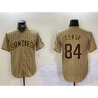 San Diego Padres #84 Dylan Cease Khaki MWATKINS Team Logo Stitched Cool Base Jersey