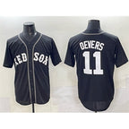 Boston Red Sox #11 Rafael Devers Black MWATKINS Lights Out Limited Stitched Jersey