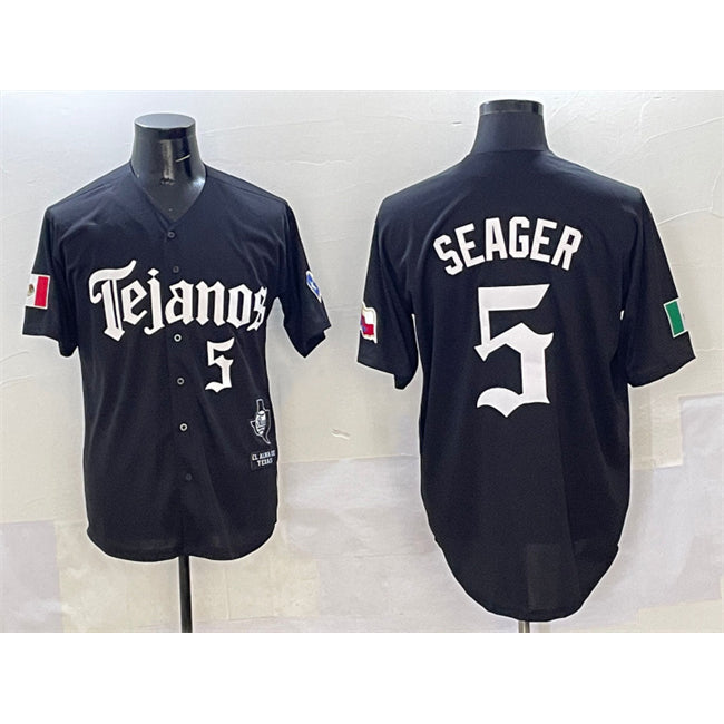Texas Rangers #5 Corey Seager Black MWATKINS Mexico 2025 Vapor Premier Limited Stitched Jersey