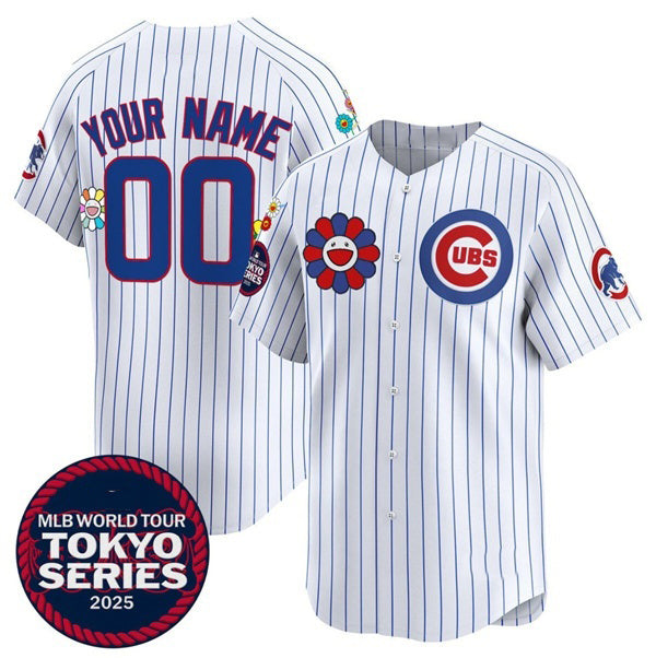 Custom Chicago Cubs Active Player White MWATKINS 2025 Tokyo Series Limited Stitched Jersey