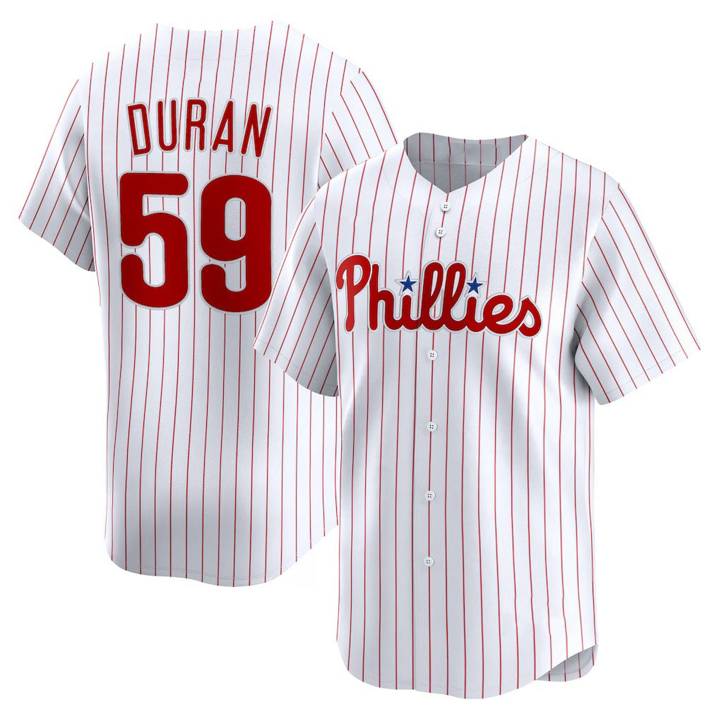 Philadelphia Phillies #59 Jhoan Duran White MWATKINS Home Limited Player Jersey