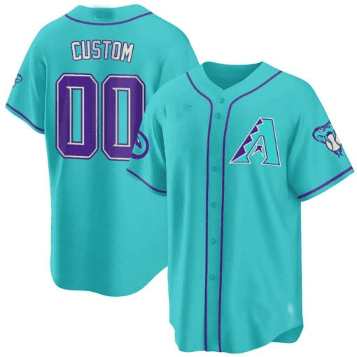 Custom Arizona Diamondbacks 2024 Teal Purple Jersey ¨C Teal 2 MWATKINS