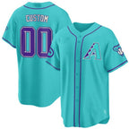 Custom Arizona Diamondbacks 2024 Teal Purple Jersey ¨C Teal 2 MWATKINS