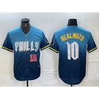 Philadelphia Phillies #10 JT Realmuto Number Blue MWATKINS 2024 City Connect Limited Stitched Jerseys