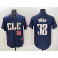 Cleveland Guardians #38 Steven Kwan Number Navy MWATKINS 2024 City Connect Limited Stitched Jersey
