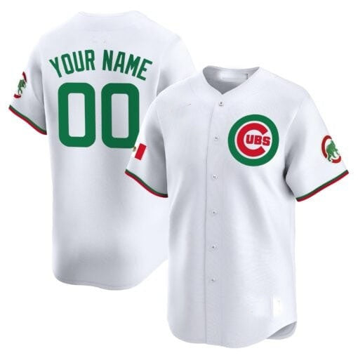 Custom Chicago Cubs Mexico Vapor Premier Limited Jersey V3 ¨C All Stitched-White MWATKINS