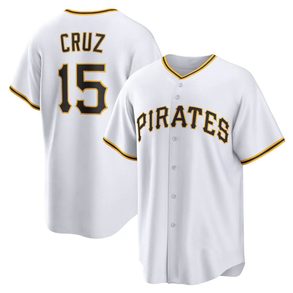 Pittsburgh Pirates #15 Oneil Cruz White MWATKINS Home Replica Jersey