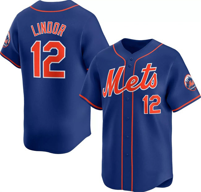 New York Mets #12 Francisco Lindor Royal MWATKINS 2024 Alternate Limited Stitched Jersey