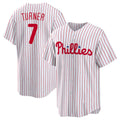 Philadelphia Phillies #7 Trea Turner White MWATKINS Home Replica Player Jersey