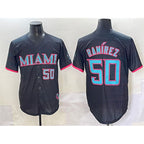 Miami Marlins #50 Agust¨ªn Ram¨ªrez Black MWATKINS 2025 City Connect Limited Stitched Jersey
