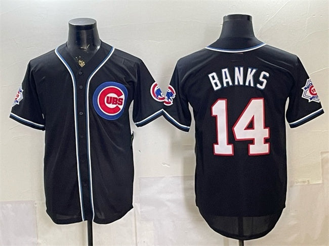 Chicago Cubs #14 Ernie Banks 150th Anniversary Black MWATKINS Out Style Vapor Premier Limited Stitched Jersey