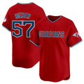 Cleveland Guardians #57 Shane Bieber Red MWATKINS Alternate Limited Stitched Jersey
