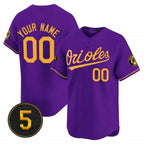 Custom Baltimore Orioles Robinson Patch Vapor Premier Limited Jersey ¨C Purple Gold MWATKINS
