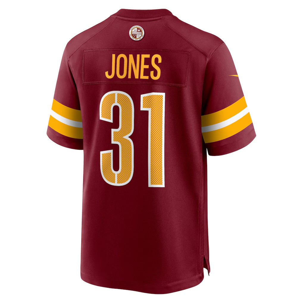 W.Commanders #31 Jonathan Jones Burgundy MWATKINS Team Game Jersey