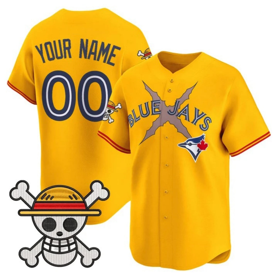 Custom Toronto Blue Jays x One Piece Gold MWATKINS Vapor Premier Limited Jersey - Stitched