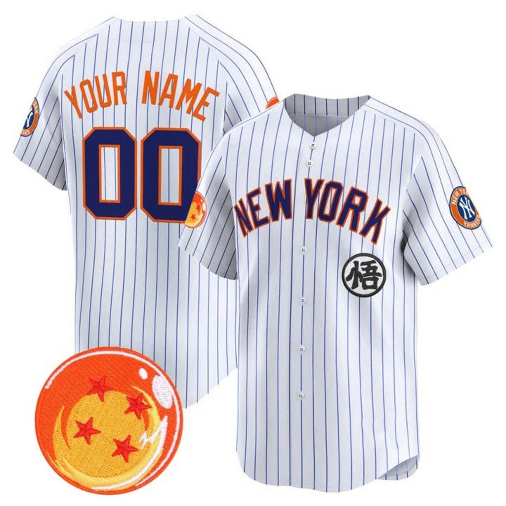 Custom New York Yankees x Dragon Ball White MWATKINS Vapor Premier Limited Jersey - All Stitched