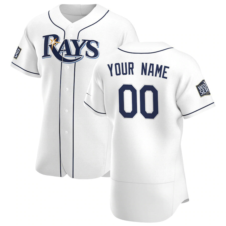 Custom Tampa Bay Rays White MWATKINS Home 2020 World Series Bound Authentic Player Jersey