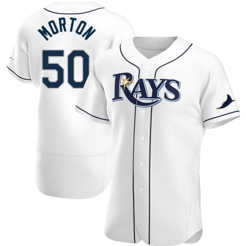 Tampa Bay Rays #50 Charlie Morton White MWATKINS Home Jersey
