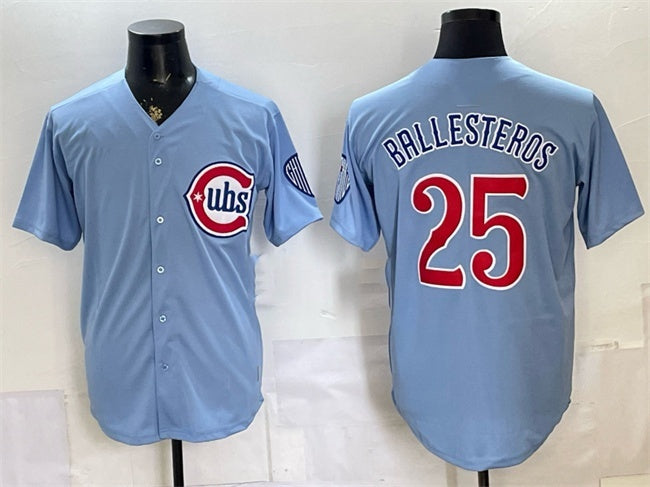 Chicago Cubs #25 Moises ballesteros Blue MWATKINS 2026 2nd Alternate Limited Stitched Jersey