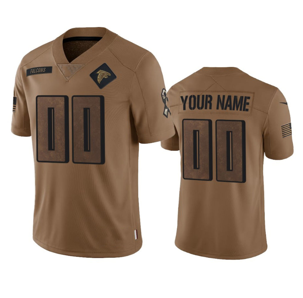 Custom A.Falcons Active Player 2023 Brown MWATKINS Salute To Setvice Limited Stitched Jersey