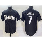 Philadelphia Phillies #7 Trea Turner Black MWATKINS Lights Out Limited Stitched Jersey