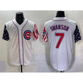 Chicago Cubs #7 Dansby Swanson White MWATKINS 2025 Independence Day Vapor Premier Limited Stitched Jersey