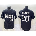 New York Mets #20 Pete Alonso Black MWATKINS 'Gotham Gothic Edition' Vapor Premier Limited Stitched Jersey