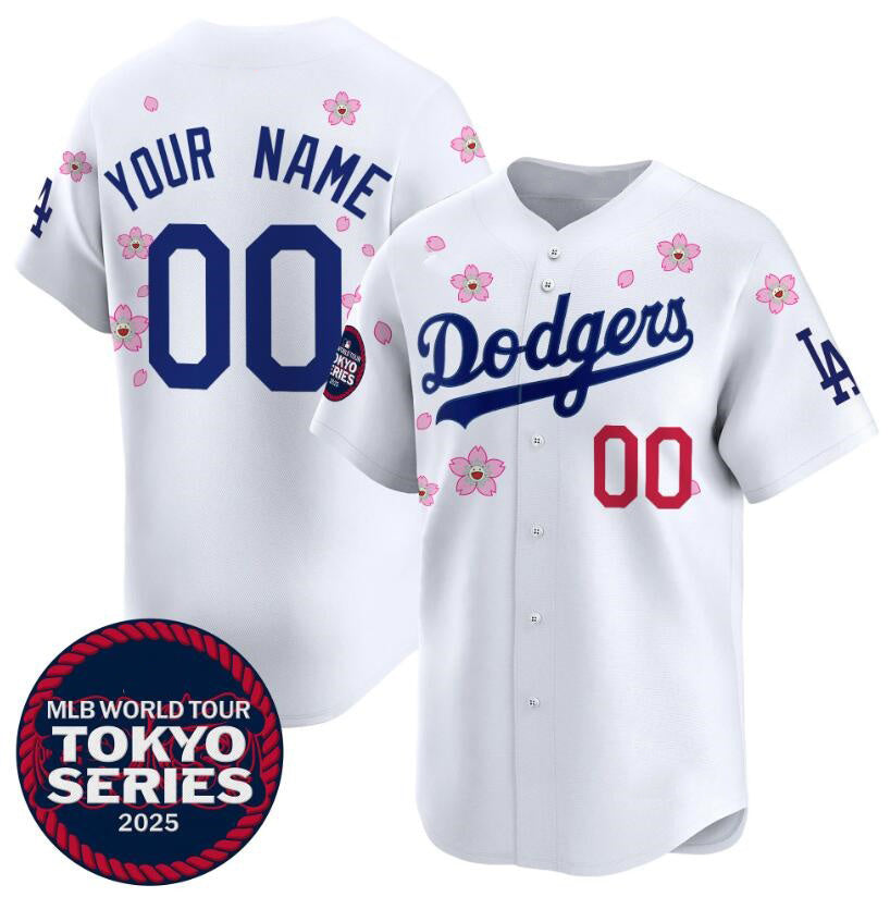 Custom Los Angeles Dodgers Active Player White MWATKINS 2025 Tokyo Series Limited Stitched Jersey