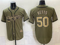 Los Angeles Dodgers #50 Mookie Betts Olive MWATKINS 2026 Armed Forces Day Stitched Jersey