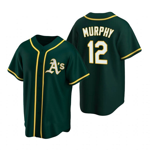 Oakland Athletics #12 Sean Murphy Green MWATKINS Cool Base Stitched Jersey