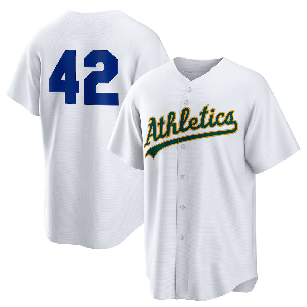 Oakland Athletics #42 Jackie Robinson White MWATKINS Home 2025 Day Replica Jersey