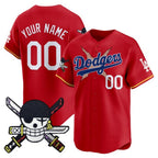 Custom Los Angeles Dodgers x One Piece Red MWATKINS Zoro Patch Vapor Premier Limited Jersey - Stitched