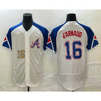 Atlanta Braves #16 Travis dArnaud Number White MWATKINS 2023 City Connect Flex Base Stitched Jersey