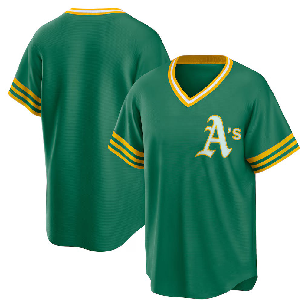 Oakland Athletics Kelly Green MWATKINS Road Cooperstown Collection Team Jersey